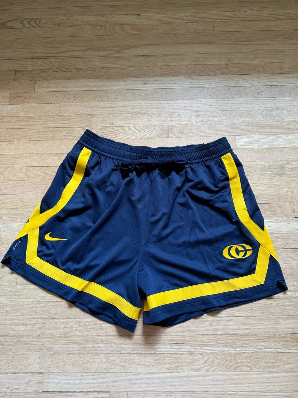 Nike Navy and Gold Athletic Shorts